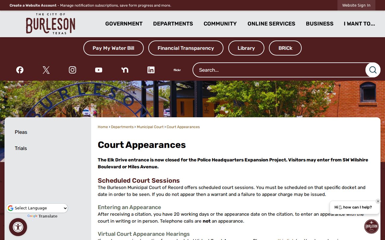 Johnson County arrest and warrant information from Burleson court