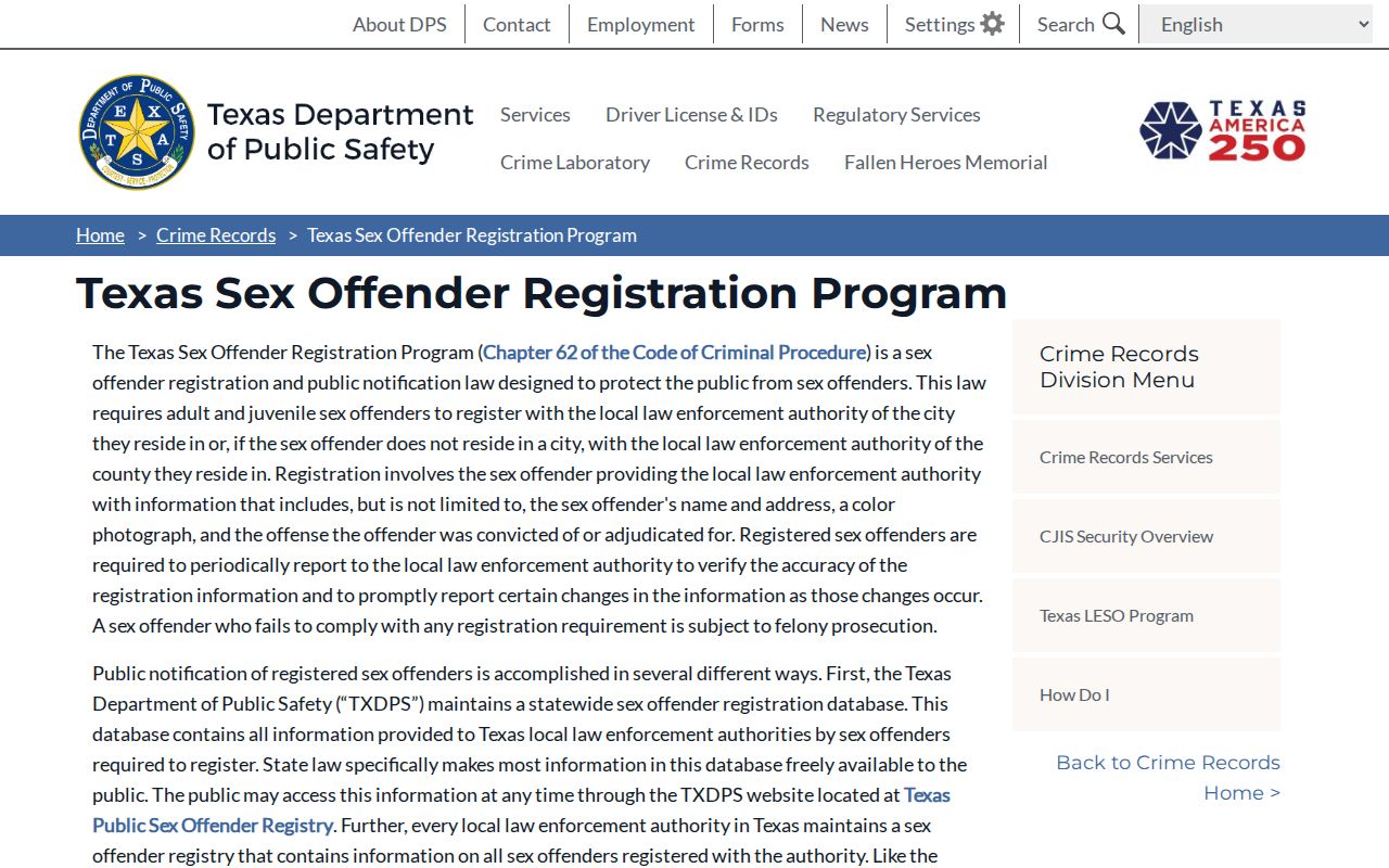 Johnson County sex offender registration program overview